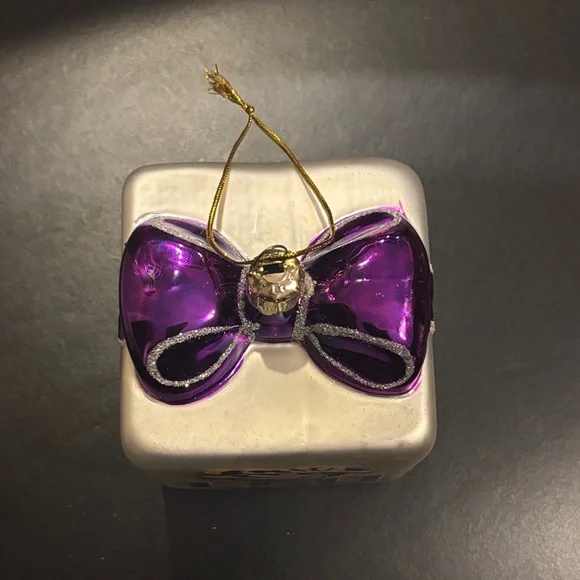 LSU Silver and Purple Glass Ornament - Picture 2 of 3